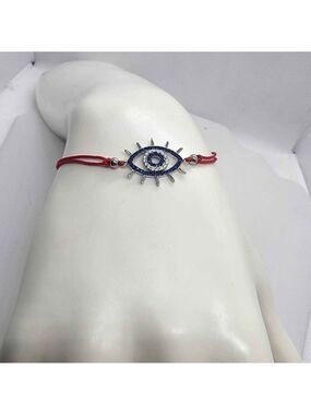 Brand New Sterling Silver 925 Evil Eye Design With red String Bracelet